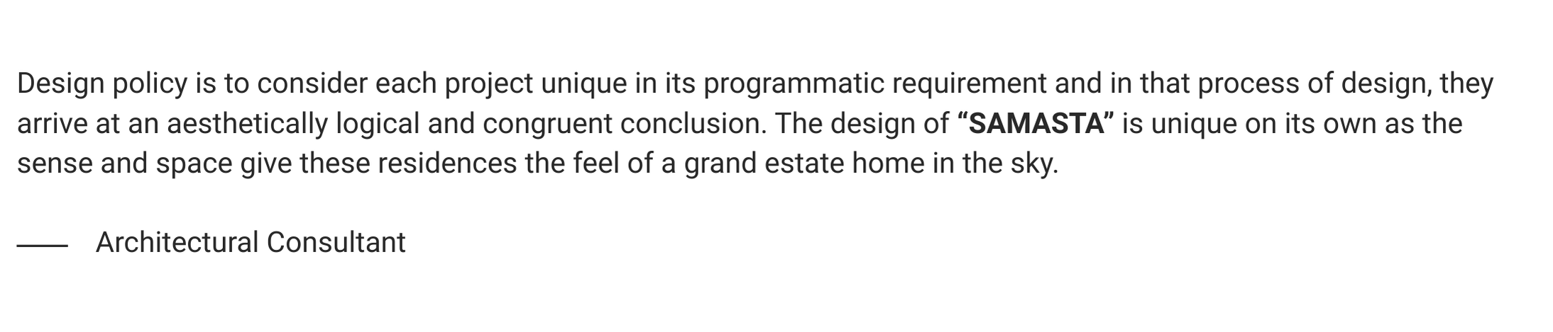 Testimonials - Architectural Consultant